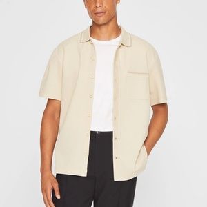 Cotton Full Button Polo - New With Tags - NEVER WORN - Tan Multi